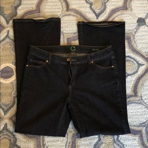 C. Wonder flare leg dark wash jeans